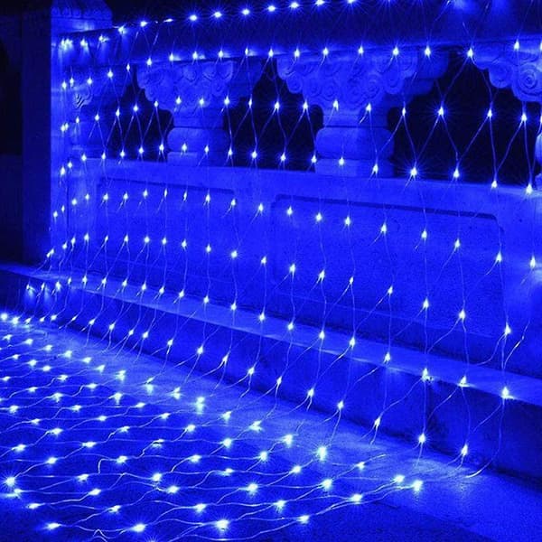 LED-streng dekorative lysnett for hagedekorasjon (blå)