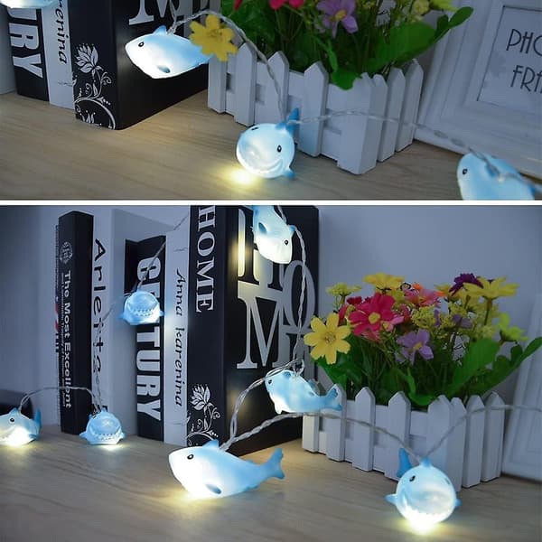1,5M 10 LED Hai String Lys Batteridrevet LED Eventyrlige Lys til Soverom