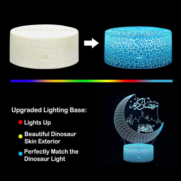 3D bordlampe skrivebords LED ramadan dekorasjonslys（C: my-627，Som bildet）