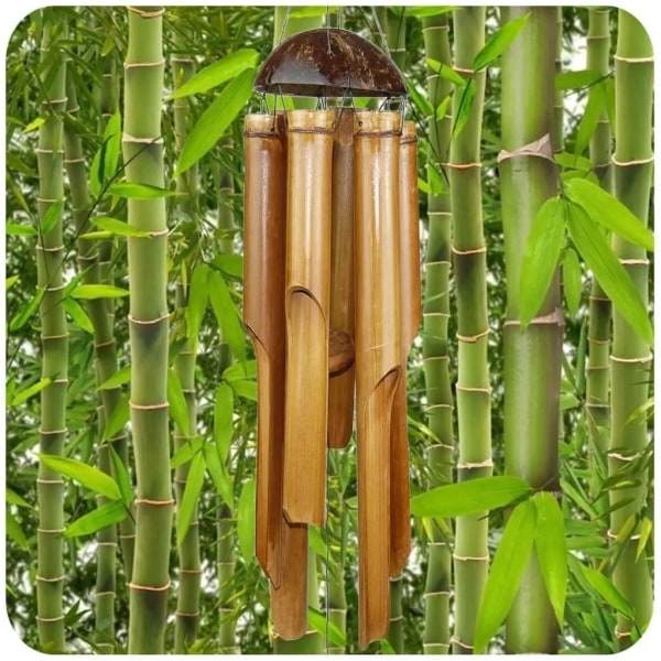 Vindspel, bambu, 60 cm, högljudd, dekorativ, för trädgårdar och balkonger