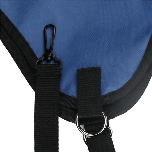 Mimigo Hestehøpose Stor Robust Hestefoder Høpose Hestefoder Tote Taske Med Metalringe Til Hest Får Ko 600d Nylon（33x18x60cm，BLÅ）