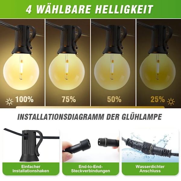 6,1 metrin pitkät keijut, 12 hehkulamppua, G40-keijut