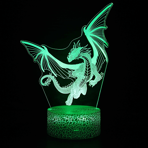 3D Nattlampa Cartoon Dinosaur Födelsedagspresent Bordlampa Sovrum Atmosfär Usb-kontakt Färgrik Led Nattlampa Yc-02