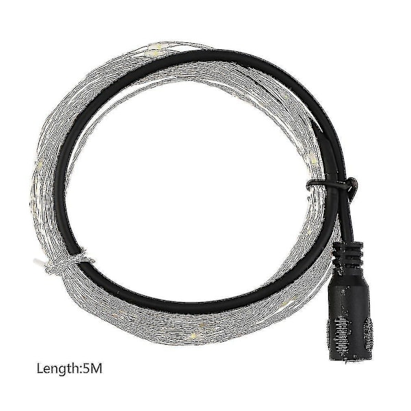 5m 50 Led Silver Wire Jul Bröllop Fest Sträng Fe Lampa 12v