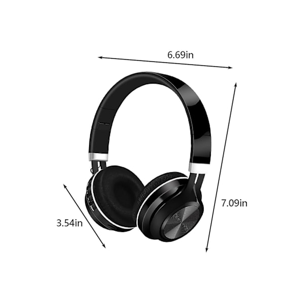 Trådløse hodetelefoner Bluetooth-hodetelefoner med dyp bass intelligent støyreduksjon lang rekkevidde sammenleggbar Bluetooth 5.0/TF-kort