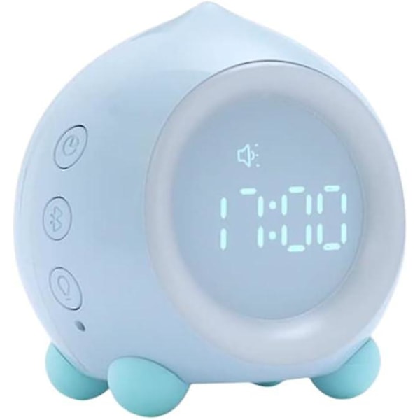 Kids Alarm Clock Digital Peach Sleep Training Clock Wake Up Clock Night Light and Light Sensor Function, Large Lcd Display Shockproof Bedside Clock wi