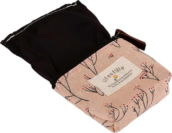 Söt Blommig Canvas Myntplånbok Liten Blixtlåsficka Väska Plånbok av , 4-pack
