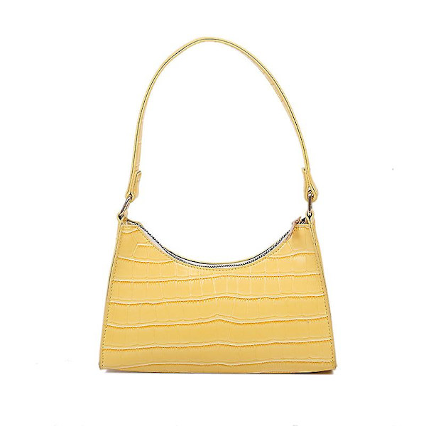 Fashion Utsökt Shoppingväska Retro Casual Dam Tote Väskor Dam Läder Solid Färg Kedja Handväska för Kvinnor 2022,1pc-gul