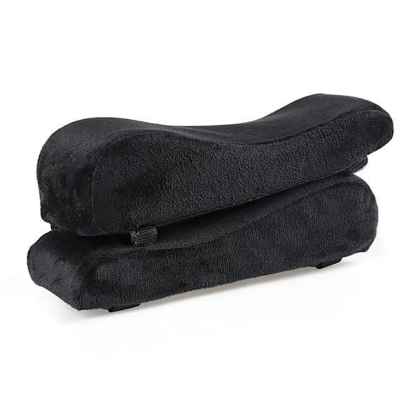 2 stk ergonomiske armlæn, memory foam albuepude, sort/grå