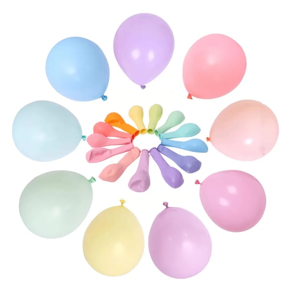 Ballongpastell, 100 st Latex färgglada ballonger, festdekorationsballonger, födelsedag bröllopsförlovning Baby shower, examen färgglada ballonger