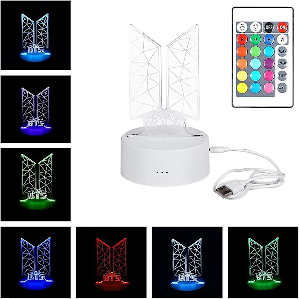 BTS LED-nattlampa, 16 färger, fjärrkontroll