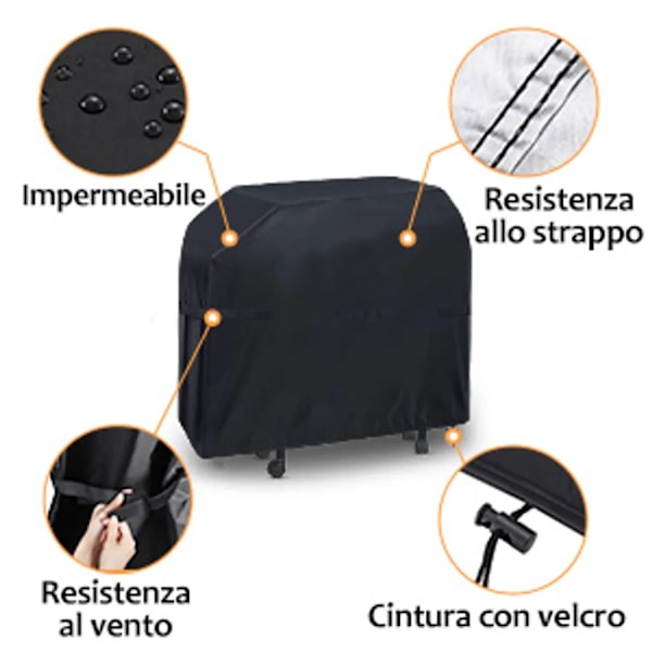 BBQ Grill Skyddande Överdrag BBQ Grill Gas Väderbeständigt Överdrag Skyddande Överdrag Vattentät Duk Utomhusgrill (147x61x122cm)