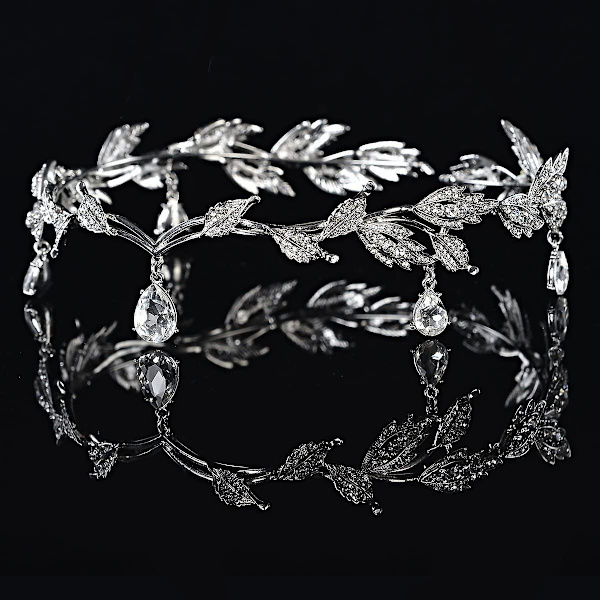 Hodeplagg Krystallperlet pannebånd Krystall Rhinestone Bryllup Hodebånd Brud Hårtilbehør