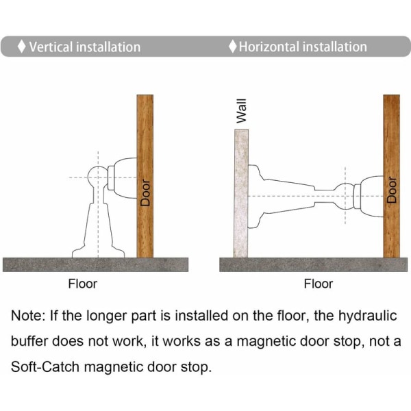 Soft-Catch magnetisk dørholder Rustfrit stål magnetisk dørstop Vægmonteret dørstop (1 pakke)