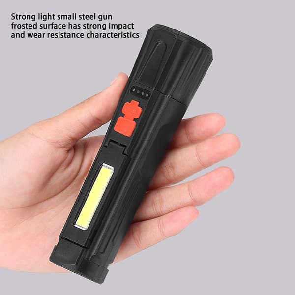 Taskulamppu Led-taskulamppu Sivuvalo Kirkas Taskulamppu LED Ulkoilun Hätätaskulamppu USB-ladattava Teleskooppinen Zoom-taskulamppu（I）