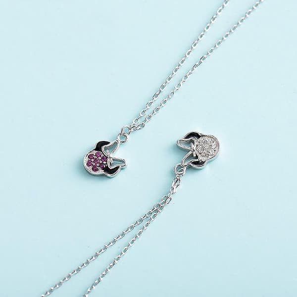 S925 Silverhalsband Klassisk Mors Dag Present För Kvinnor Och Flickor Ko Diamant (Silver)
