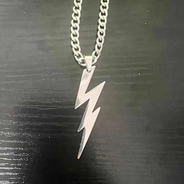 Fladdermus Flash Hänge Halsband i Rostfritt Stål Kedja För Män Pojke Smycken Nyckelring Tillbehör Gåva (60CM Kubansk kedja)
