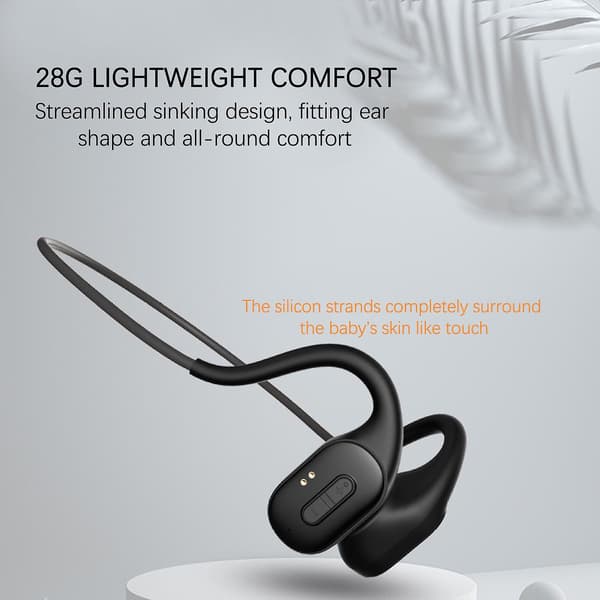 Bluetooth Bone Conduction Headset til udendørs sport, løb, forretning, håndfri telefon, musik 5.2 Bluetooth Bone Conduction HeadsetGrå