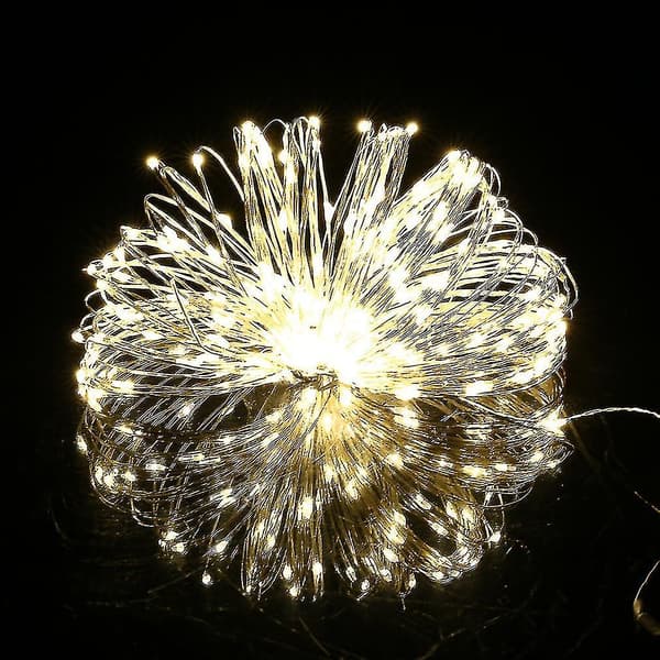 5m 50 Led Silver Wire Jul Bröllop Fest Sträng Fe Lampa 12v