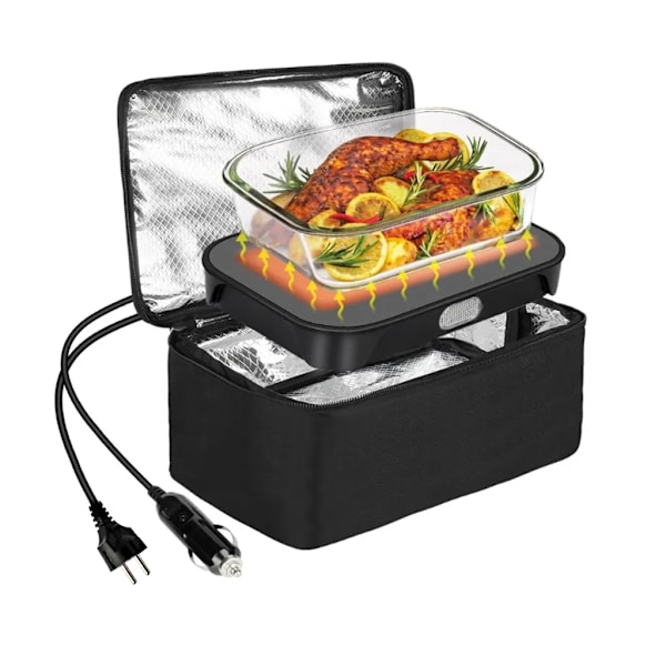 Portable 80W Heater, Multifunctional Car/Home Microwave Oven for Outdoor Picnic Travel