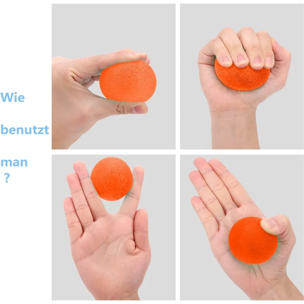 Handterapiboll Set 3 Finger Handled Artros Träning Handövningsboll Handterapi Övningsboll Silikon Fingerförstärkare (Flerfärgad)