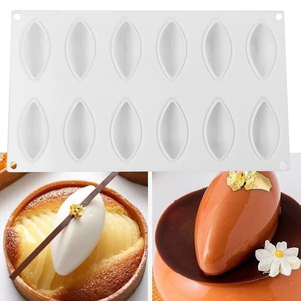 Bageform Fleksibel Nem at Frigive 12 Hulrum Silikone Kage Dessert Form Køkkenudstyr
