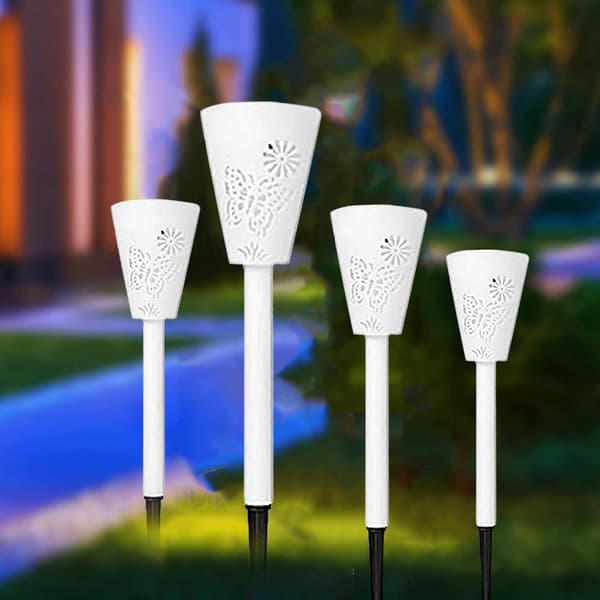 Solcelle stilys 3-pak solcellelys udendørs 7 farver skiftende LED（Blå）