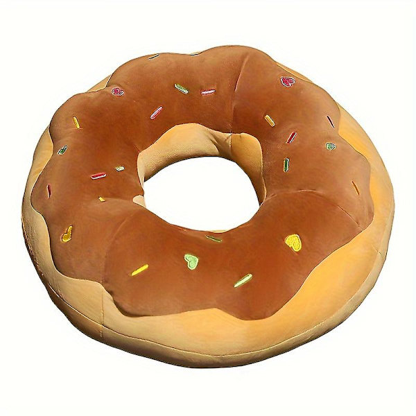 Simulering Kreativ Donut Plysj Leke Søt Sovepute Sofa Hvil Pute Putedukke（sjokolade）