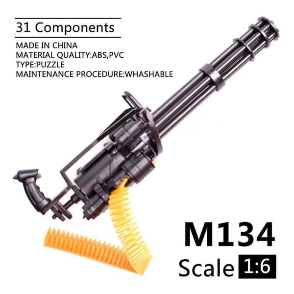 16 Skala M134 Minigun Gatling Maskingevær 16CM TERMINATOR Til Action F（Som vist）
