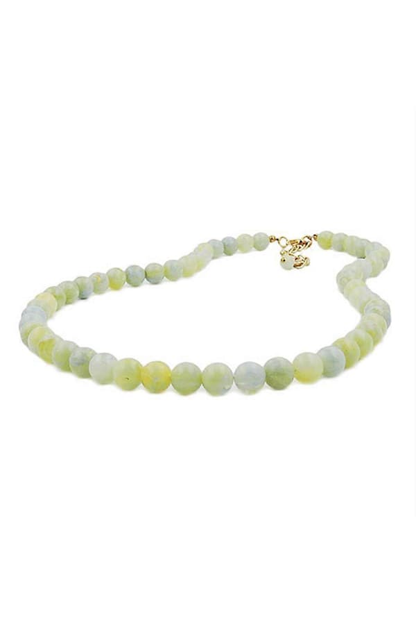 Halsband Pärlor 10mm Gul-grön 80cm - Gl01507-80