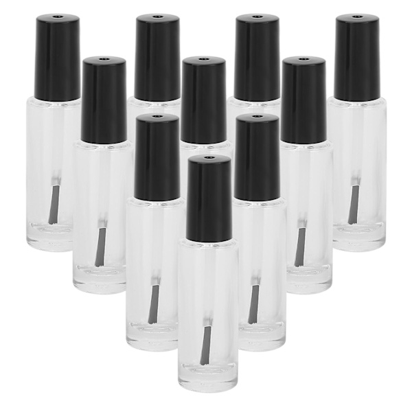 2024 10 st 8 ml tomma nagellacksflaskor i glas med borste, lock och blandningskulor