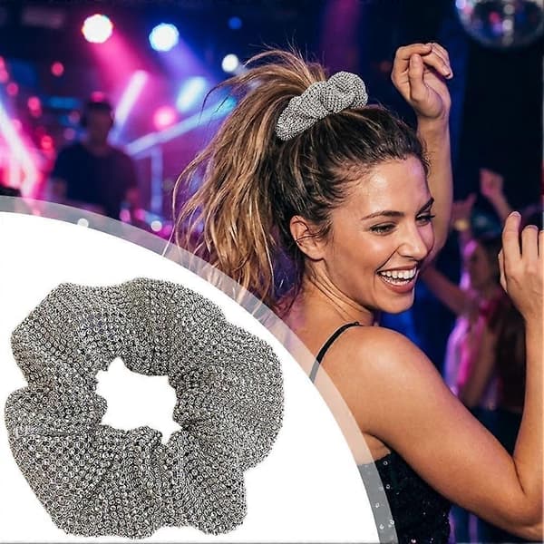 Hårring med strass - Glittrande stretchigt nät för säker och mångsidig styling
