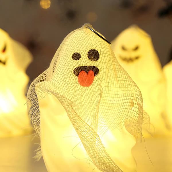 Sett med 4 rampete spøkelsespendler, Halloween-dekorasjon, festtilbehør