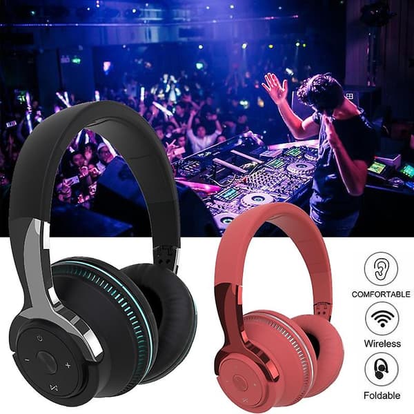 Professionellt spelheadset Färgglad LED-ljus Bluetooth-headset Fällbart Bluetooth-headset med mikrofon Bas Stereo Surround Gaming Headset Suppor