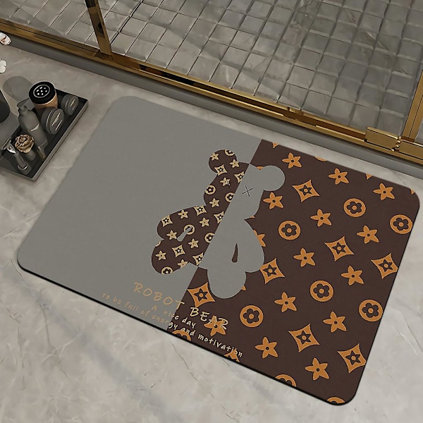 Mjuk diatoméjord absorberande golvmatta halkfri badrumsfotdyna snabb torkande halkfri matta 24*35in 60*90cm