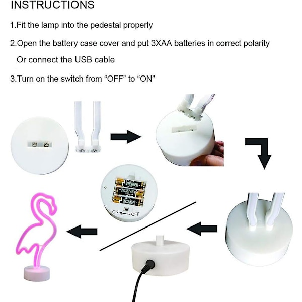 LED-lampa med ny flamingo-design, dekorativ bas, neonljus, juldekoration, nattlampa