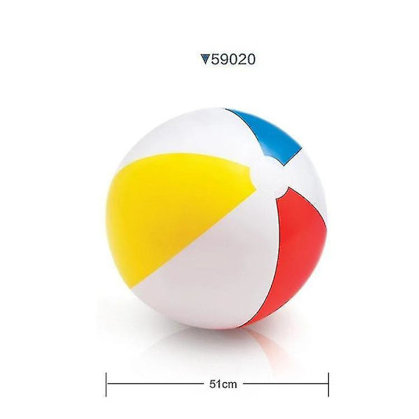 Oppblåsbar strandball for barn, badeball, vannball i plast, vannspill for barn (51 cm)