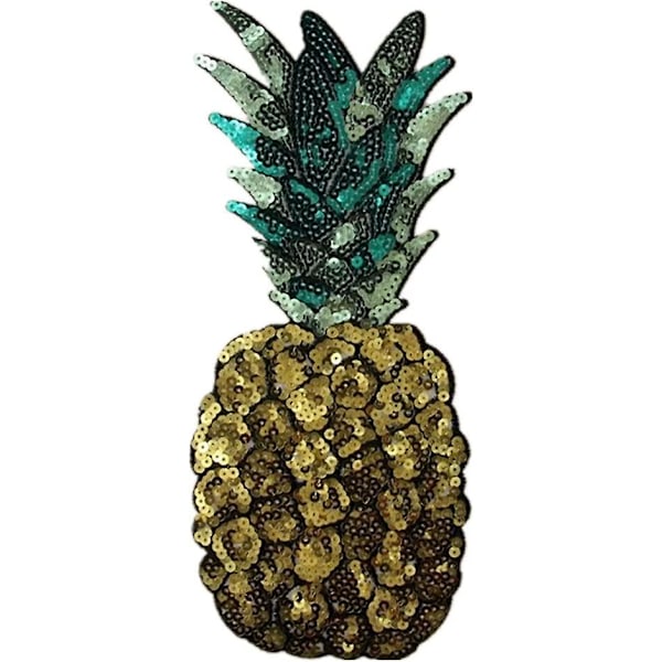 Dww-1 pakke med store ananas stryge-på patches, broderede frugt pailletter applikationer, sy-på applikationer til kostume dekorationer, dekoration