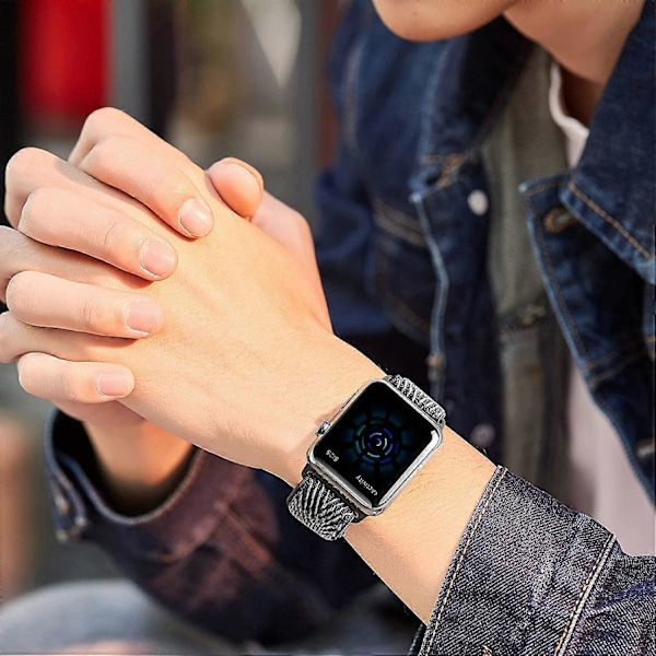 Stretchig Sport Elastiskt Band Kompatibelt med Apple Watch Band 40mm 41mm 38mm Kvinnor Män Stretch Loop Nylon för iWatch SE Serie 7 6 5 4 3 Leopard Cheet