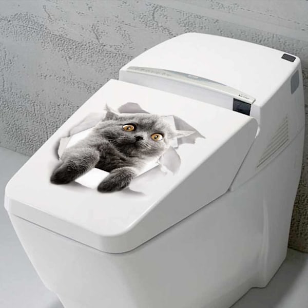 Kissan ihana eläin jääkaappi ja WC PVC seinätarra