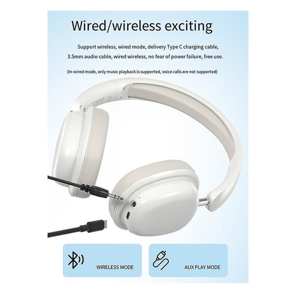 Trådlöst headset Bluetooth-typ spelheadset stort kraftheadset med spelspecifik pluggmikrofon, D (sjöblå)