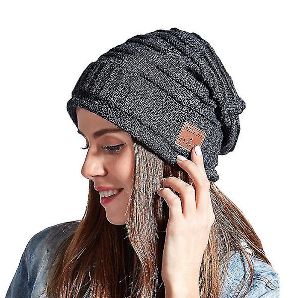 Trådlös Bluetooth-stickad mössa V5.0 Samtal Stereo Musik Mössa