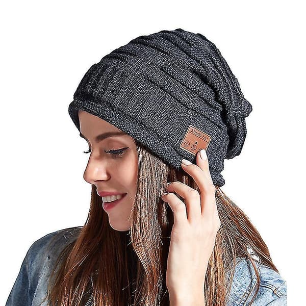 Trådløs Bluetooth strikket lue V5.0 samtale stereo musikklue