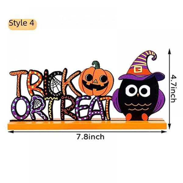 Halloween-dekoration - EINNENFFER - Träpumpahuvud - Spöklik atmosfär - Hållbar - Mångsidig