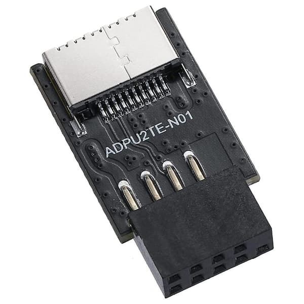 USB 2.0 Etupaneelin Otsikko USB 9Pin - USB 2.0 Type-E Sisäinen Sovitin Emolevyn Liitäntäsovitin (musta)