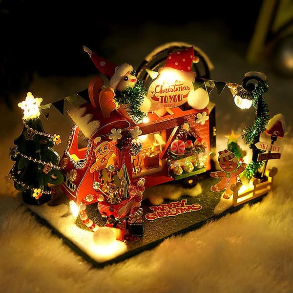 Gör-det-själv-dockhus jul barn födelsedag julgåva