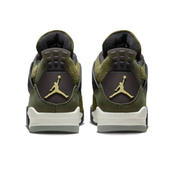 Air Jordan 4 Retro Olive för män och kvinnor Original AJ4 Sneakers 36