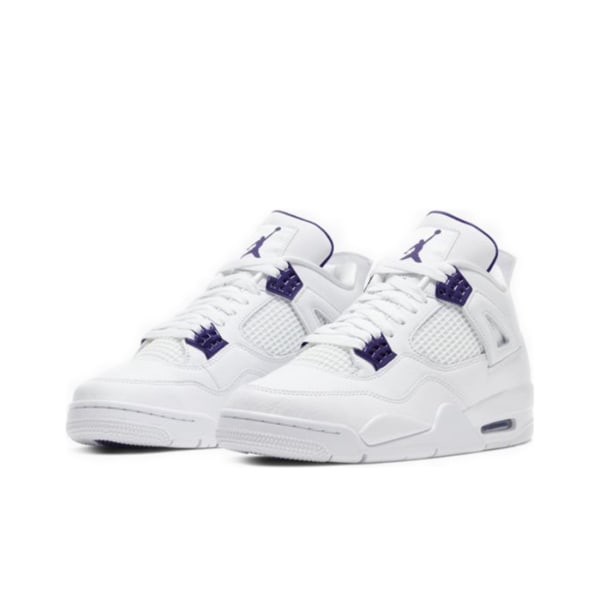 Air Jordans 4 Retro Metallic Purple för Män och Kvinnor Original AJ4 Sneakers 45