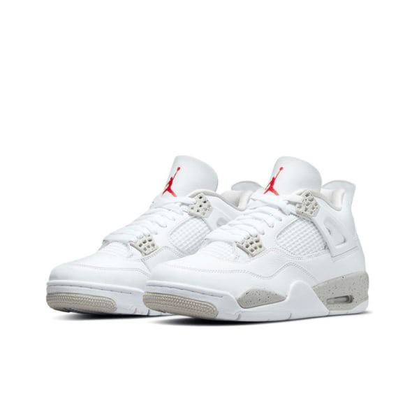 Air Jordan 4 Retro Tech White för Män och Kvinnor Original AJ4 Sneakers 44.5