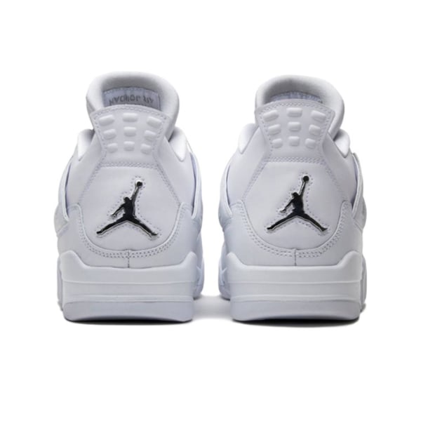 Air Jordans 4 Retro Metallic Silver för män och kvinnor Original AJ4 Sneakers 36